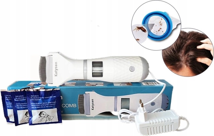 GRZEBIEŃ NA WSZY GNIDY USUWA PCHŁY ELEKTRYCZNY FILTR ODKURZACZ TERMINATOR