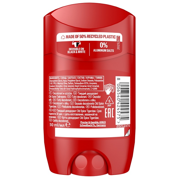 Old Spice Tigerclaw Dezodorant w sztyfcie dla mężczyzn 2x sztuki x 50 ml