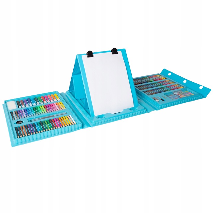 ZESTAW DO MALOWANIA RYSOWANIA ARTYSTYCZNY WALIZKA Niebieska DZIECI PREZENT