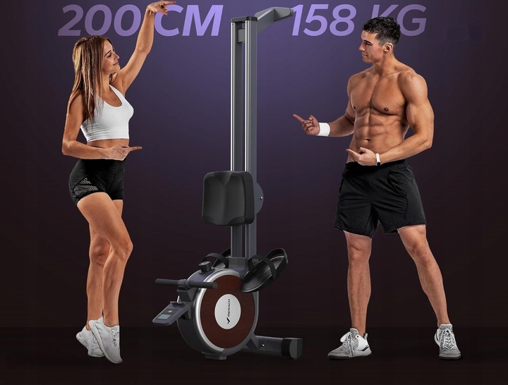 MERACH Wioślarz do 160 kg do domu magnetyczny Bluetooth 16 poziomami oporu