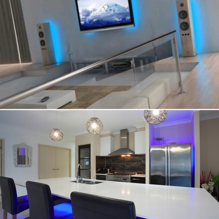 TAŚMA LED RGB 5m Ledy 5050 Listwa 230v 12v Z Zasilaczem NA PILOTA BLUETOOTH