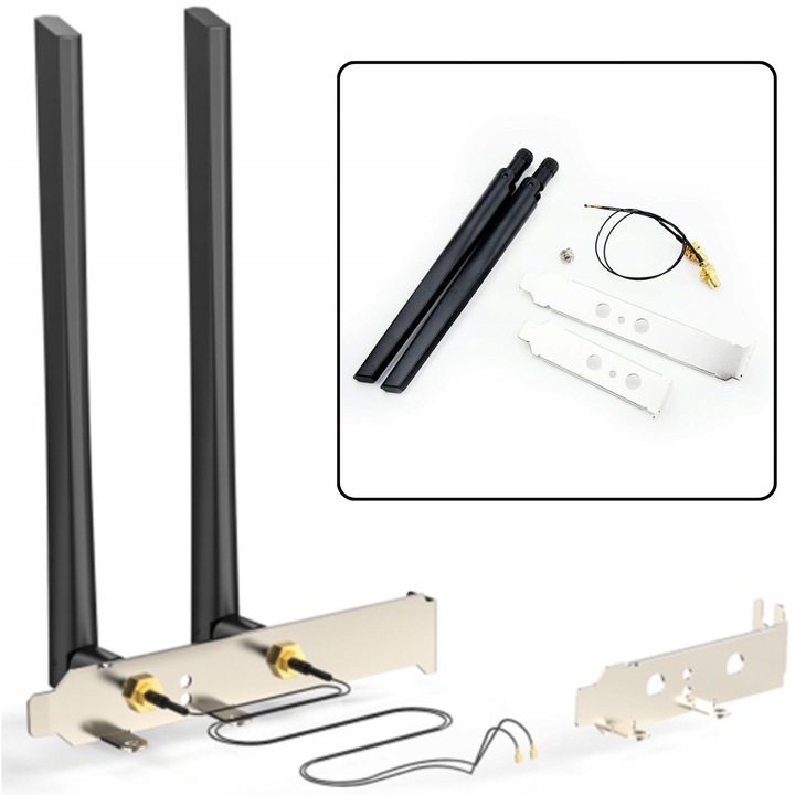 Zestaw anten anteny 2x 6Dbi Intel karta Wifi 2.4GHz 5GHz M.2 IPEX 4 RP-SMA