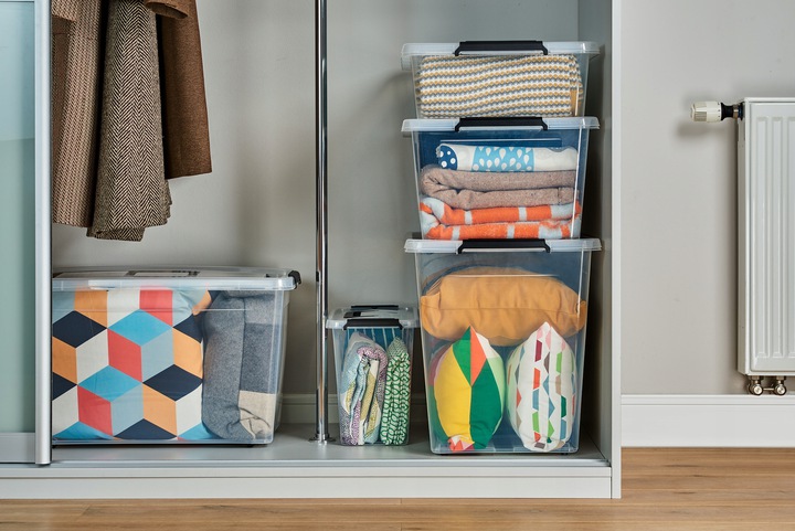 MOXOM - Pudełko Pojemnik Organizer Pokrywa - 60 L