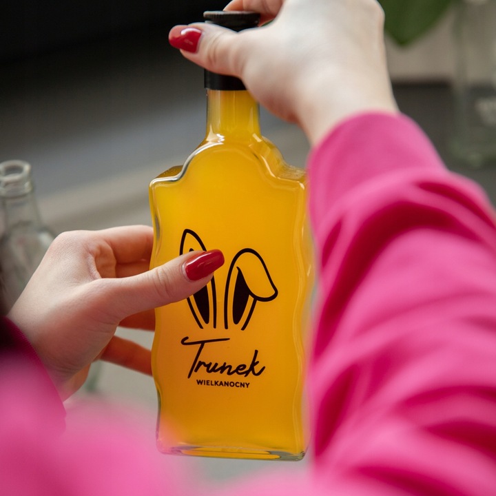 5x Butelki Szklane na WIELKANOC FALA 500ml z NADRUKIEM Na Likiery Nalewki