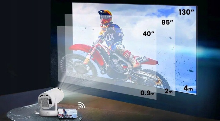 Projektor Android Rzutnik 4K WIFI Przenośny Smart Tv Full HD Obrotowy