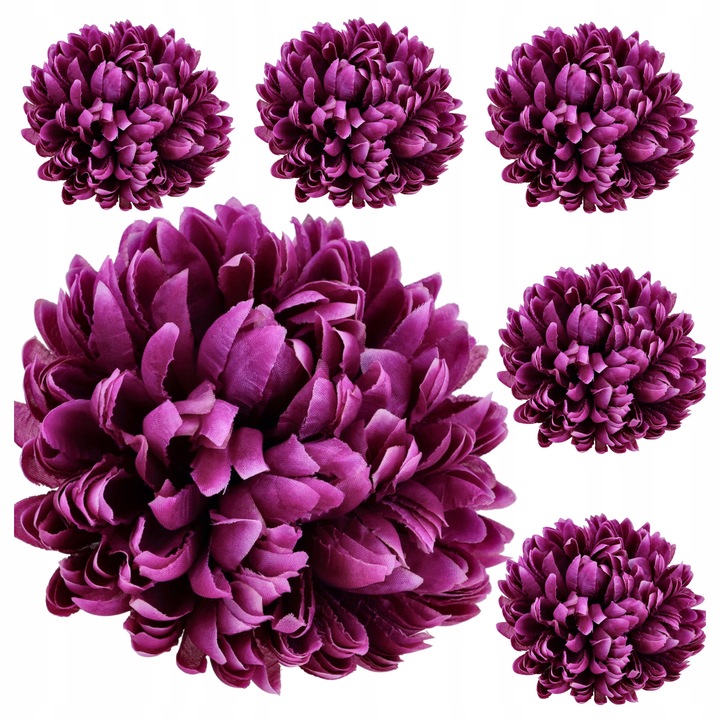 SZTUCZNE KWIATY CHRYZANTEMY główki wyrobowe STROIK na cmentarz