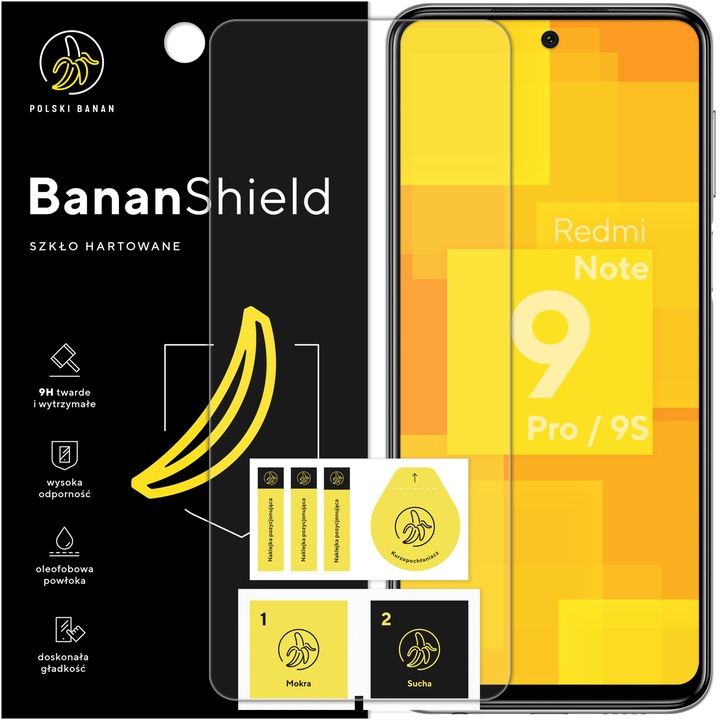 Szkło hartowane 9H BananShield do Xiaomi Redmi Note 9 Pro / 9S