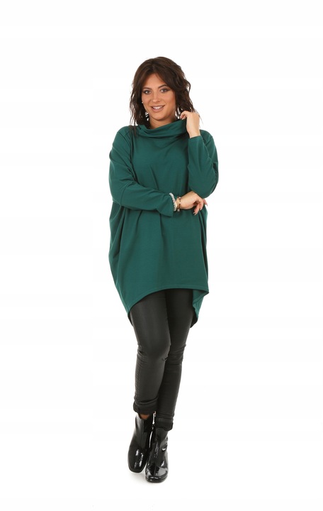 Moda Fresca Asymetryczna TUNIKA kimono z golfem