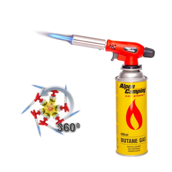 PALNIK 360 + 8x gaz nabój kartusz kartusze gazowe Alpen camping 400ml