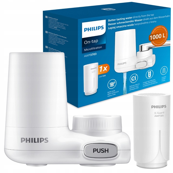Filtr wody na kran PHILIPS AWP3703, nakranowy filtr do wody