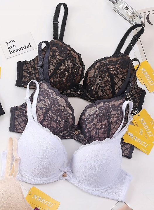 75/80/90/95/ Nadizi koronkowy biustonosz push up 85 B kolory