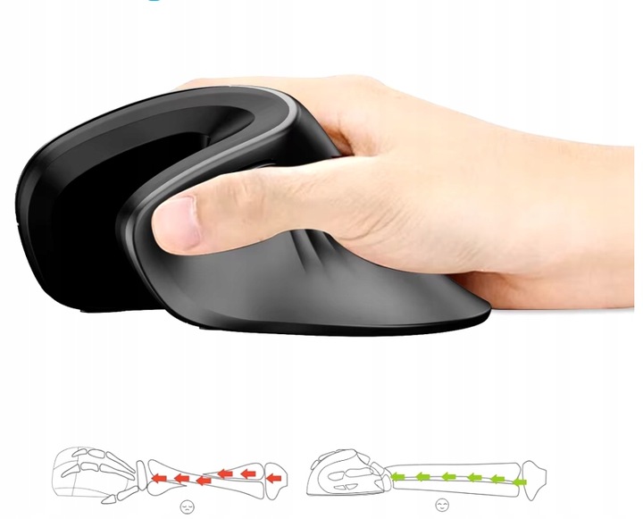 Myszka Bezprzewodowa Mysz Pionowa Wertykalna do Komputera Laptopa Komputera