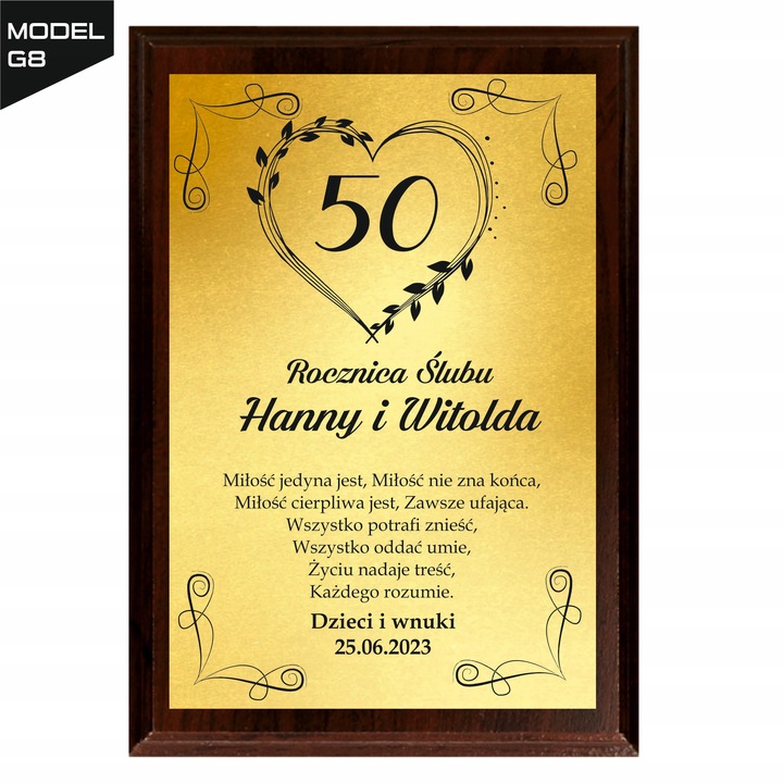 Magiczny Spersonalizowany Upominek Prezent Gift na Rocznicę Ślubu 1-50 lat