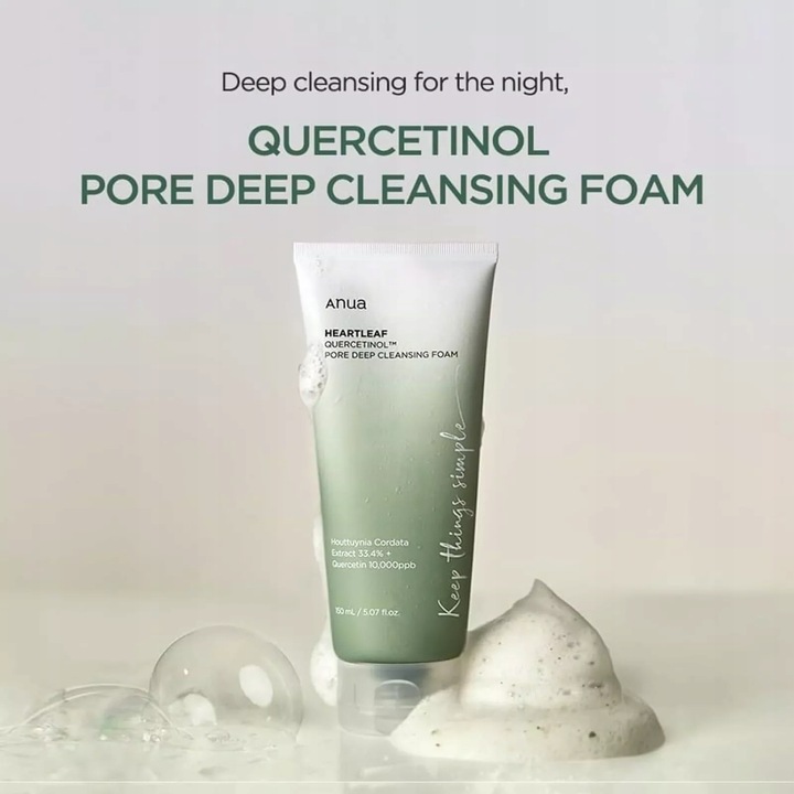 ANUA Heartleaf Quercetinol Pore Deep Foam MyjąCa Pianka Do Twarzy 150 ml