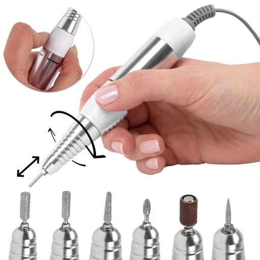 FREZARKA DO PAZNOKCI MANICURE PEDICURE PROFESJONALNA 65W ZESTAW FREZÓW