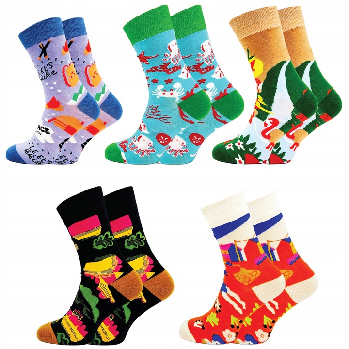10 Par Skarpety Męskie Śmieszne Bawełna Wysokie Skarpetki 43-46 BAWEŁNIANE
