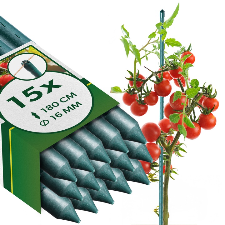 TYCZKA DO ROŚLIN PODPORA 180cm TYCZKI PALIK POMIDORÓW POWLEKANA 16mm