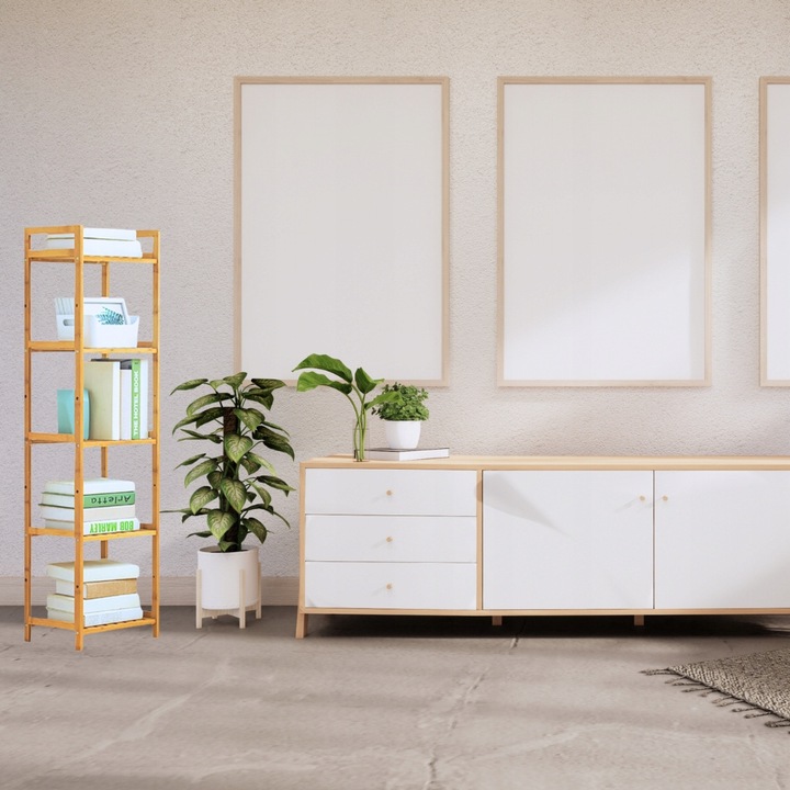 Regał stojak łazienkowy półka bambusowa regał drabinkowy uniwersalny