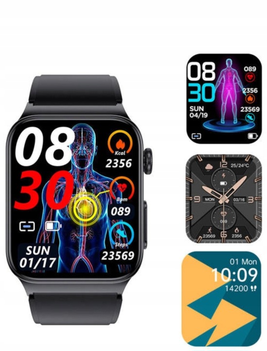 SMARTWATCH Z FUNKCJĄ POMIARU CUKRU GLUKOZA TK12 CIŚNIENIE MENU Polski WATCH