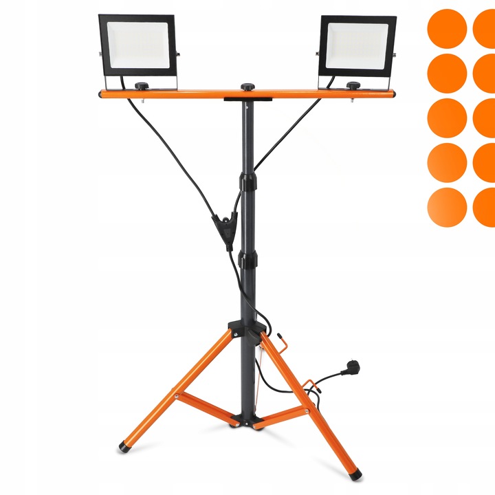 Halogen LED Statyw Budowlany Naświetlacz 2x 50W 11000lm Lampa Na