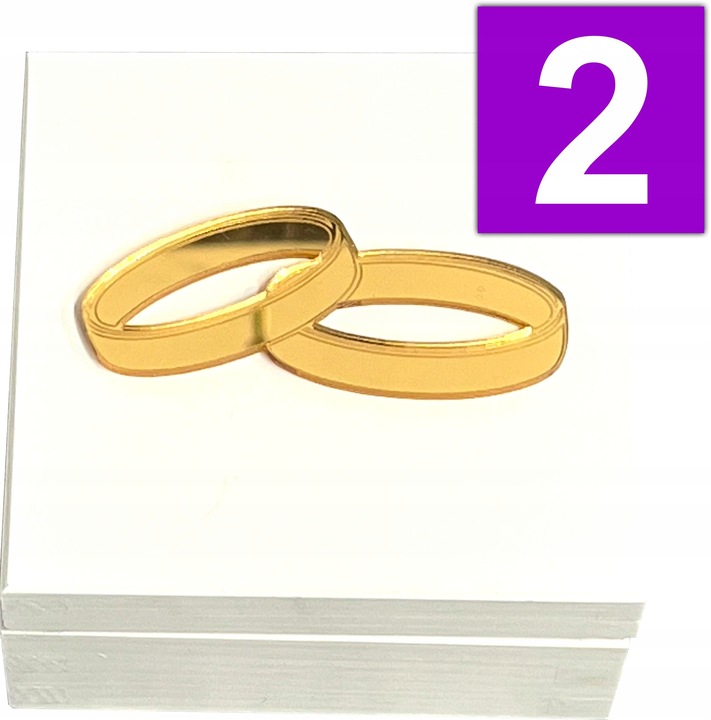 PUDEŁKO na Obrączki na Ślub BIAŁE + ZŁOTE dekory