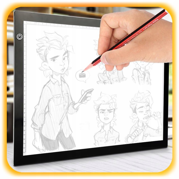 PODŚWIETLANA DESKA KREŚLARSKA LED TABLET GRAFICZNY DO RYSOWANIA A4 PREZENT