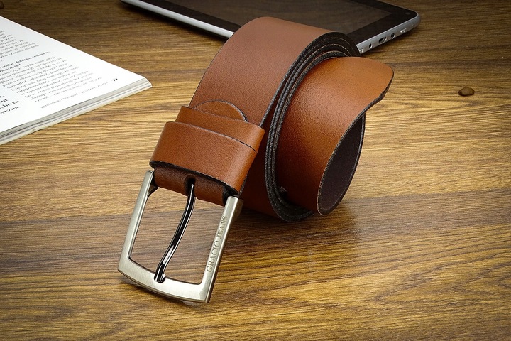 PASEK męski Gracio BRĄZ SZEROKI do spodni JEANS