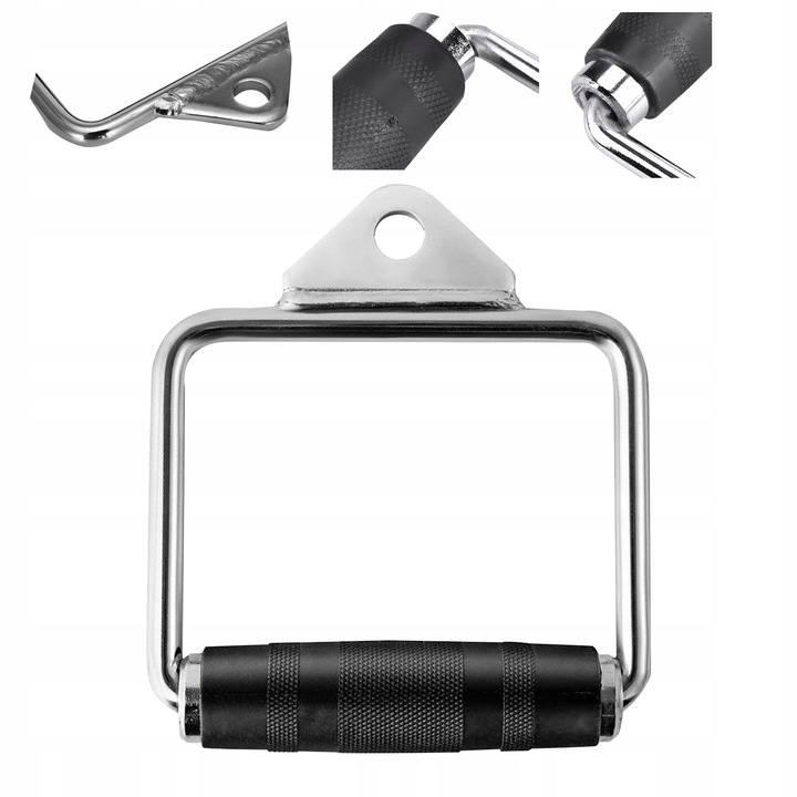 Uchwyt DO WYCIĄGU atlasu pojedynczy OBROTOWY Stalowy Ryflowany do Ćwiczeń