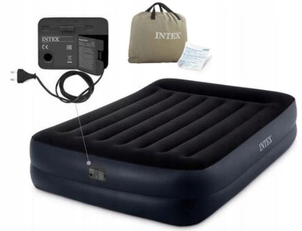 MATERAC DMUCHANY DWUOSOBOWY 203x152cm INTEX POMPKA