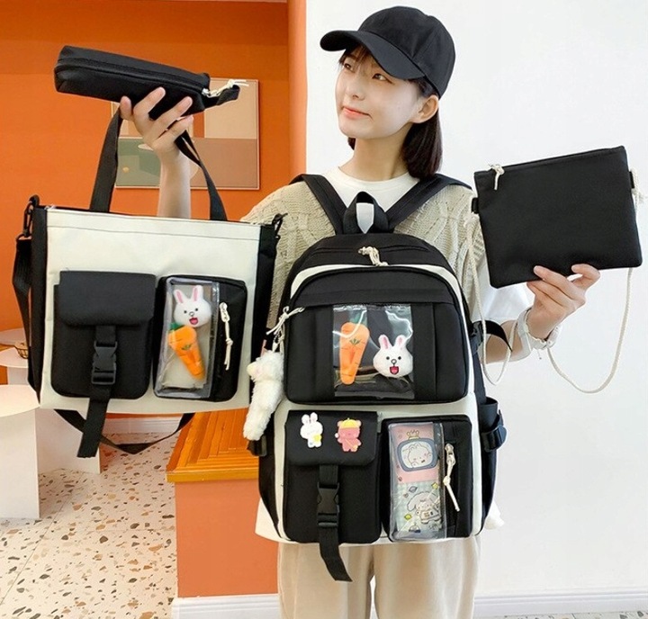 PLECAK SZKOLNY zestaw PIÓRNIK TORBA 4w1 (D053)