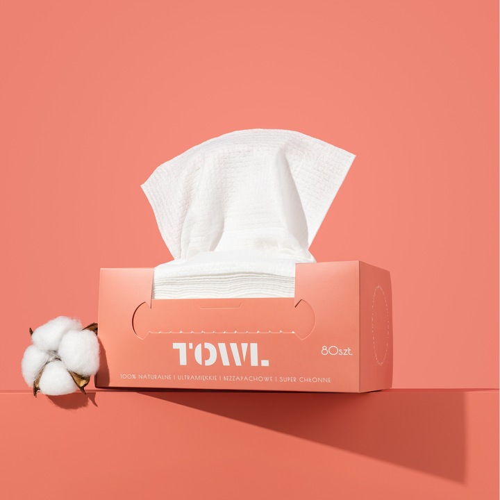 JEDNORAZOWE RĘCZNIKI DO TWARZY 80 szt. - TOWL WAFFLE