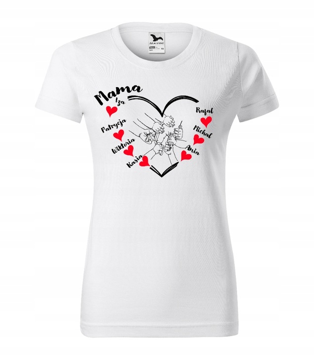 KOSZULKA DZIEŃ MAMY PREZENT DZIEŃ MATKI PERSONALIZOWANY Z IMIONAMI DZIECI M