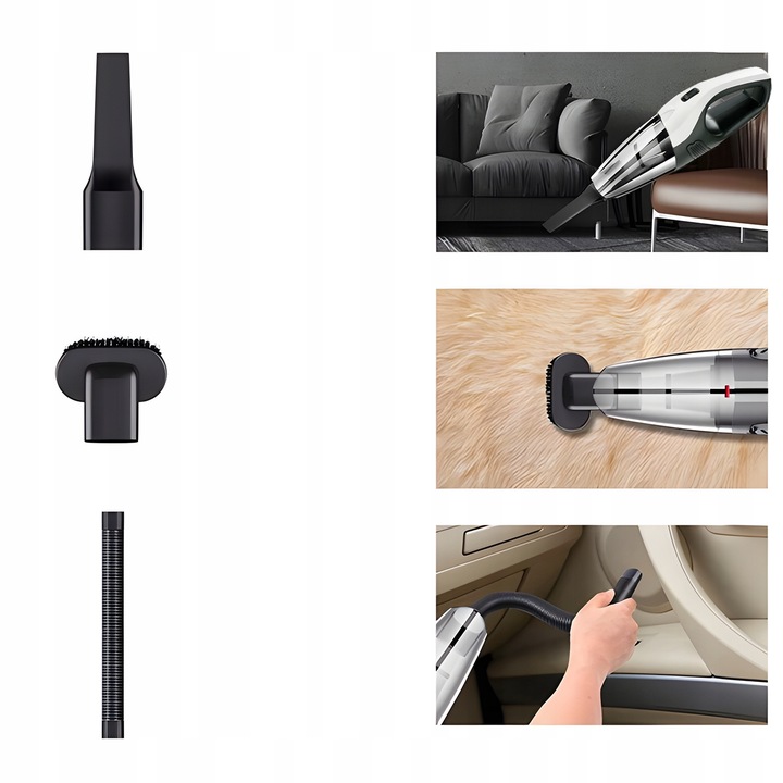 ODKURZACZ RĘCZNY SAMOCHODOWY BEZPRZEWODOWY DO SAMOCHODU PODWÓJNY FILTR