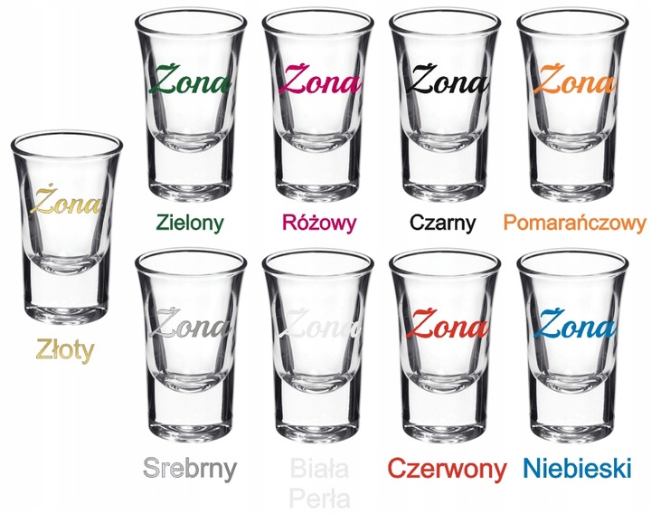 Kieliszki oszukane GRUBE DNO Świadkowa Świadek Pani Pan wesele do wódki