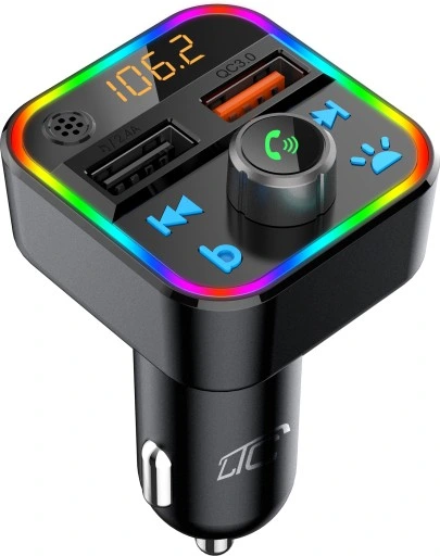 TRANSMITER ODTWARZACZ FM BLUETOOTH Z MIKROFONEM SZYBKA ŁADOWARKA QC USB