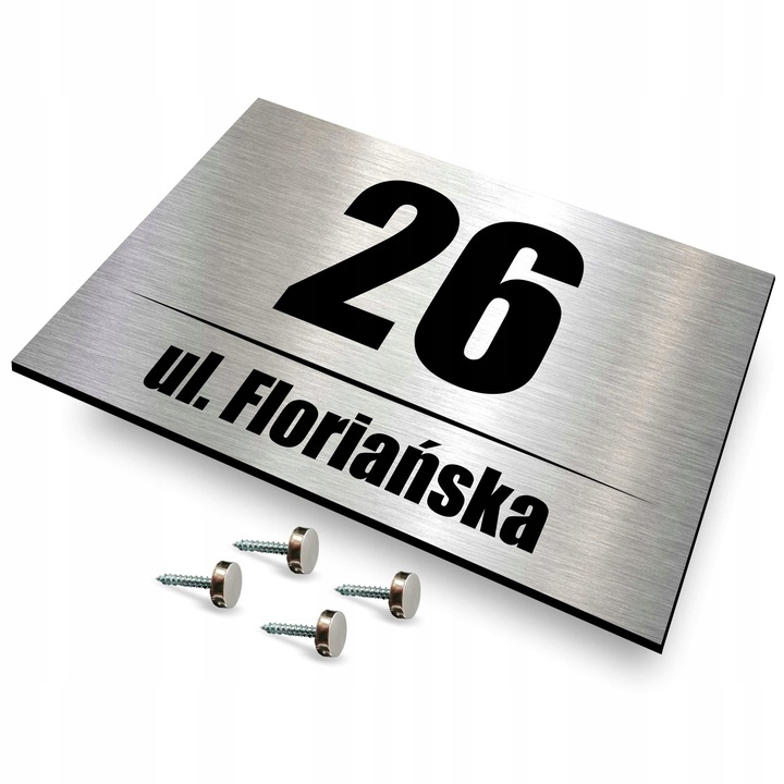 Tabliczka adresowa z numerem domu Tablica NIERDZEWNA Numer na dom 32x21 UV