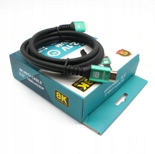 Kabel HDMI - HDMI 2.1 V PREMIUM 8K 4K 144Hz Mocny Monitor Projektor 3m