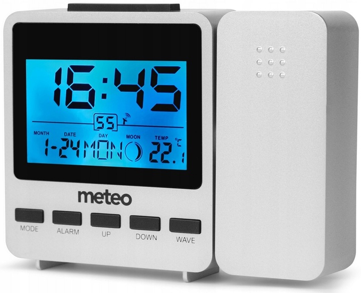 ZEGAR Z PROJEKTOREM TERMOMETR BUDZIK STACJA POGODY DCF