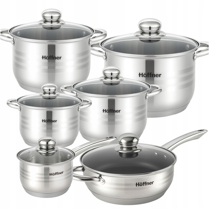 ZESTAW GARNKÓW INDUKCJA / GAZ PATELNIA RONDEL GARNKI STAL NIERDZEWNA