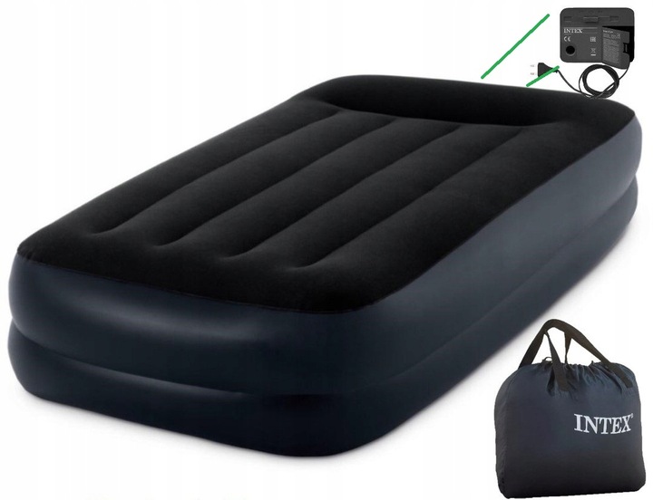 Materac Dmuchany Jednoosobowy Łóżko z Pompką 230V Intex 64122ND MODEL 2024