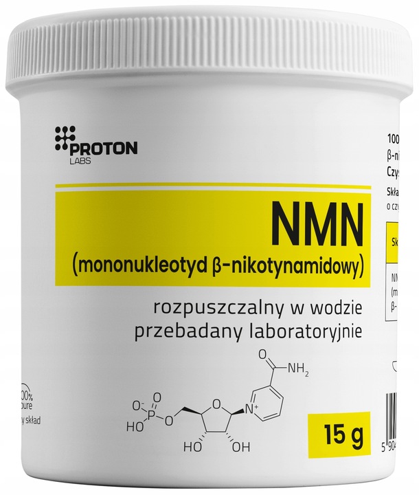 PROTON LABS NMN 15 g czysty proszek 100% mononukleotyd PRZEBADANY 100% pure