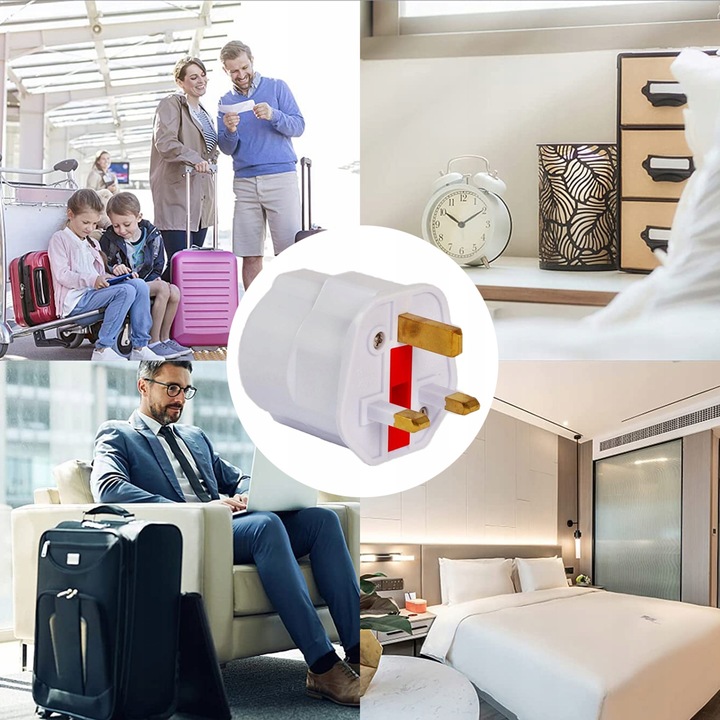 2x Adapter gniazdka EU na UK Dubaj Malta Cypr Emiraty Katar z