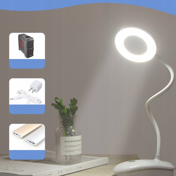 LAMPKA LED RING BIURKOWA KOSMETYCZNA KLIPSEM KLIPS
