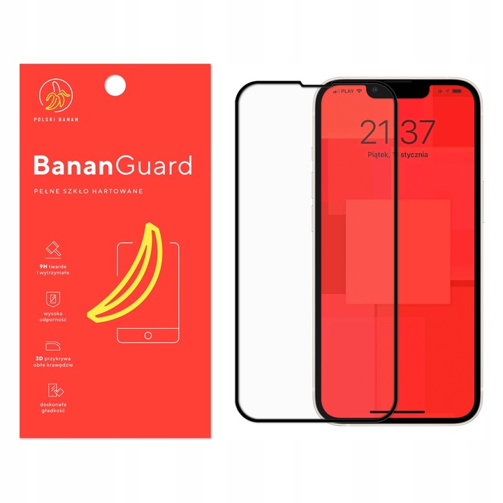 Szkło hartowane 5D BananGuard pełne do Apple iPhone 14