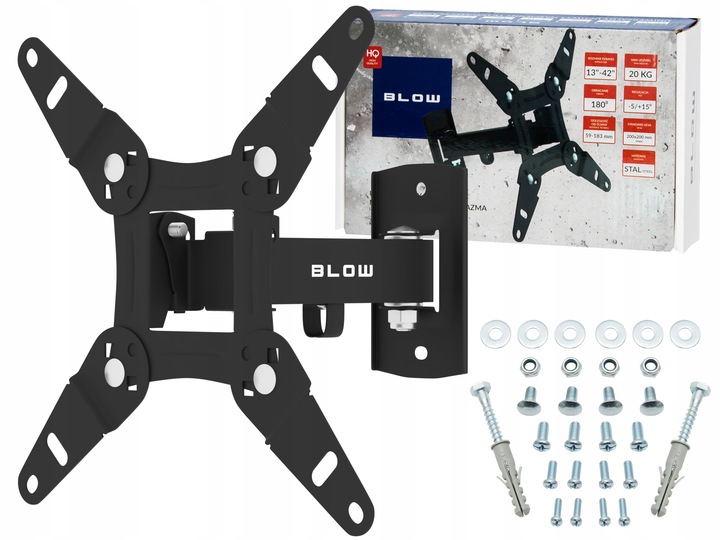 MOCNY UCHWYT ŚCIENNY REGULOWANY WIESZAK TV MONITORA TELEWIZORA LCD