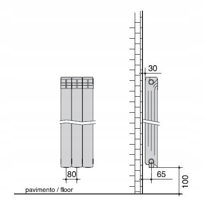 Grzejnik aluminiowy Diamond 763 W biały 400 x 580 x 90 mm 5 ŻEBEREK