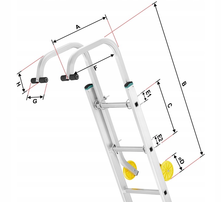 Adaptacja na dach HIGHER uchwyt na KALENICĘ do drabiny AKC