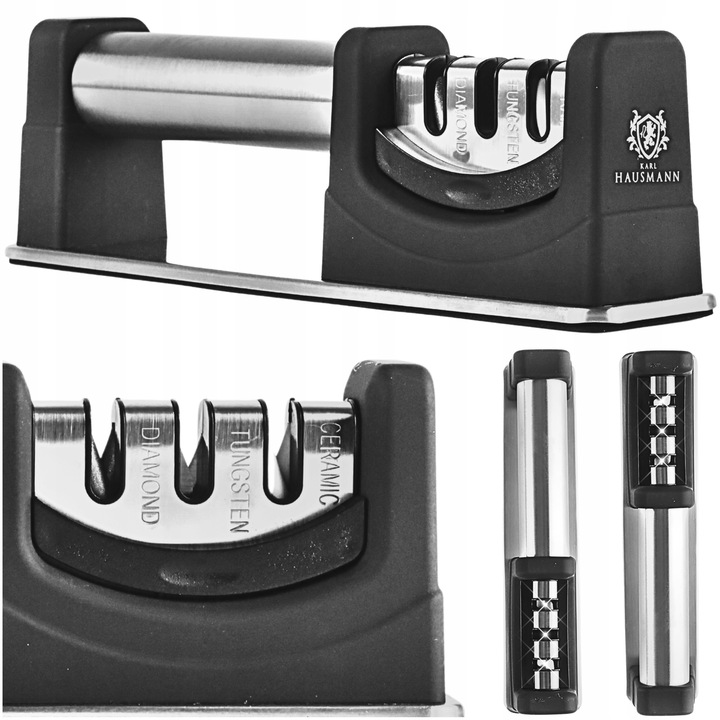 OSTRZAŁKA DO NOŻY KUCHENNYCH DIAMENTOWA OSTRZAŁKA OSEŁKA 3w1 TRÓJFAZOWA