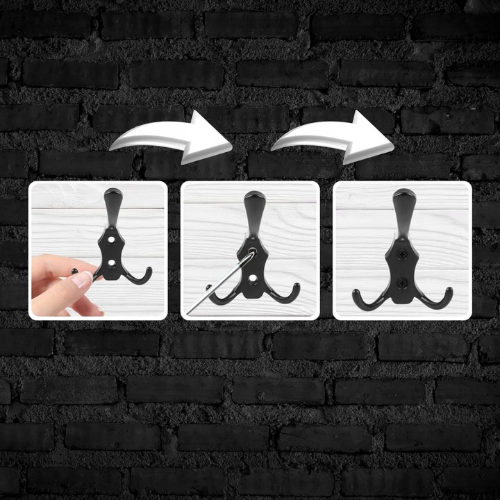 5 x Wieszak Meblowy na Ubrania Ścienny 15 Haczyków