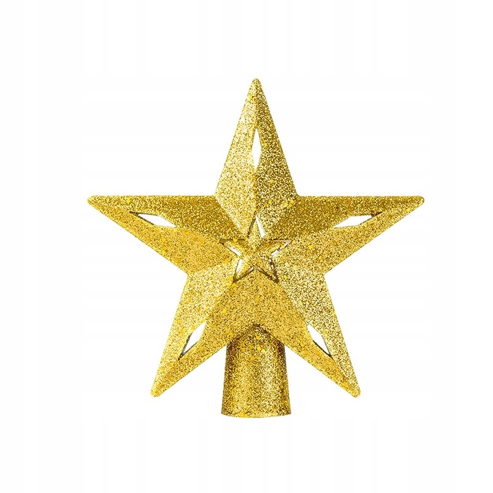 Projektor LED oświetla gwiazdy na czubku choinki, ozdoby świąteczne